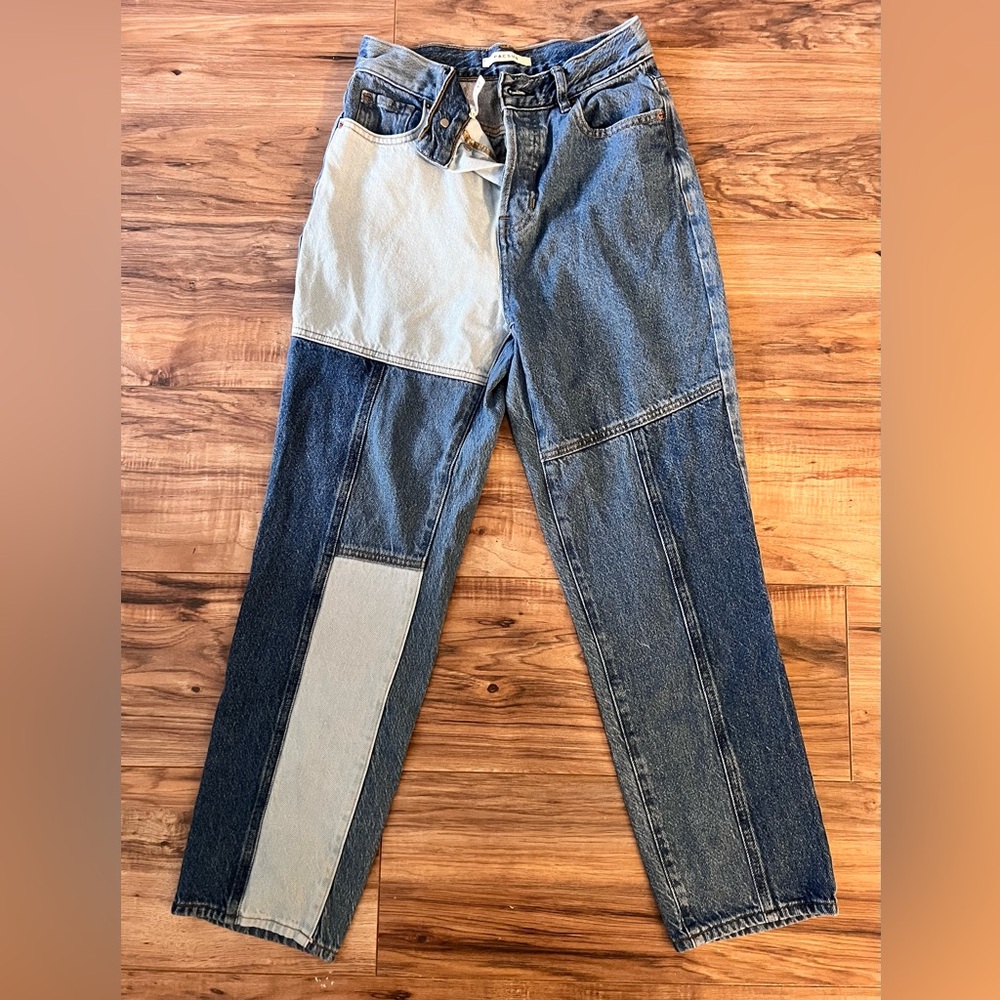 PacSun button fly patchwork jeans